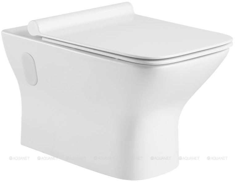 Подвесной унитаз Aquanet Cube с микролифтом, безободковый Cube-W CL-12248D