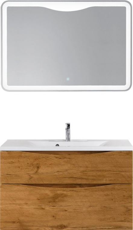 Комплект мебели BelBagno Marino H100 rovere nature (MARINO-H60-1000-2C-SO-RN-P+BB1000/445-LV-MR-PR+SPC-MAR-1000-800-LED-TCH)