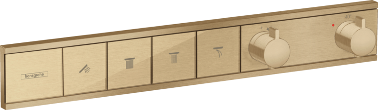 Термостат для душа Hansgrohe RainSelect 15382140 скрытого монтажа, для 4 потребителей, шлифованная бронза