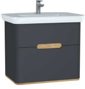 Тумба с раковиной VitrA Sento 80 60836 матовый антрацит