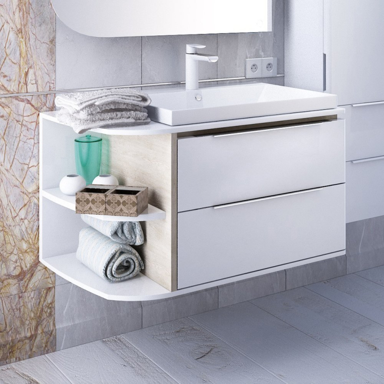 Тумба под раковину IDDIS Calipso 80 L подвесная белая дерево (CAL80W0i95)