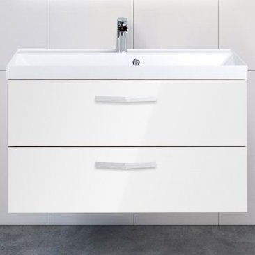 Тумба с раковиной BelBagno Aurora 90 bianco lucido (AURORA-900-2C-SO-BL+BB900/450-LV-MR-AST)