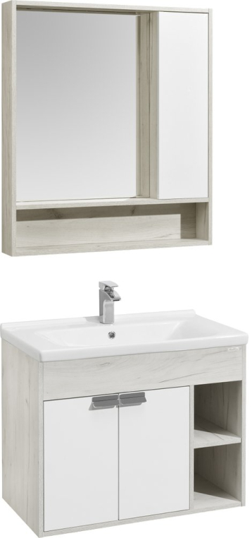 Комплект мебели Aquaton Флай 80 дуб крафт (1A2374K0FAX10+1A237702FAX10)
