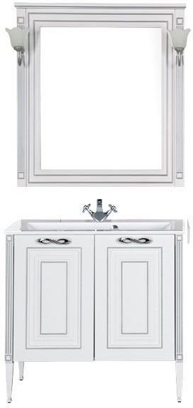 Мебель для ванной Aquanet Паола 90 белый/серебро (литьевой мрамор) 00182133