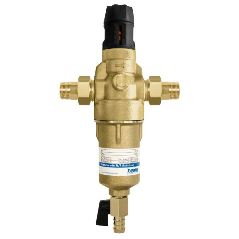 Фильтр промывной BWT Protector mini HWS 3/4" 100 мкм латунная колба 810563