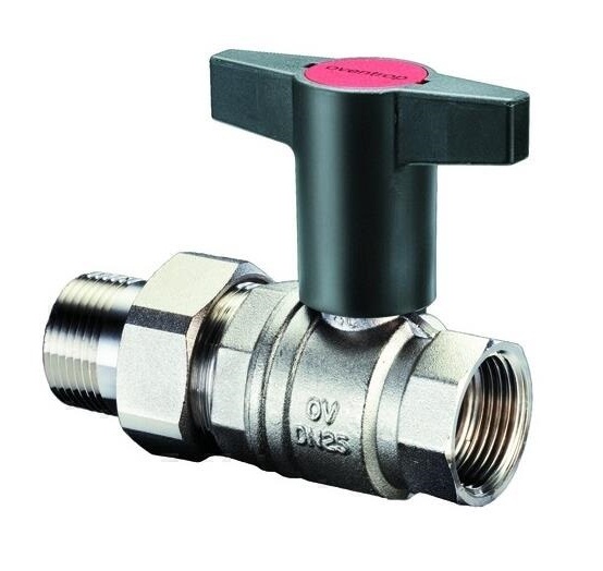 Oventrop Кран шаровый с американкой 1 Optibal маховик пластмассовый (1075708)