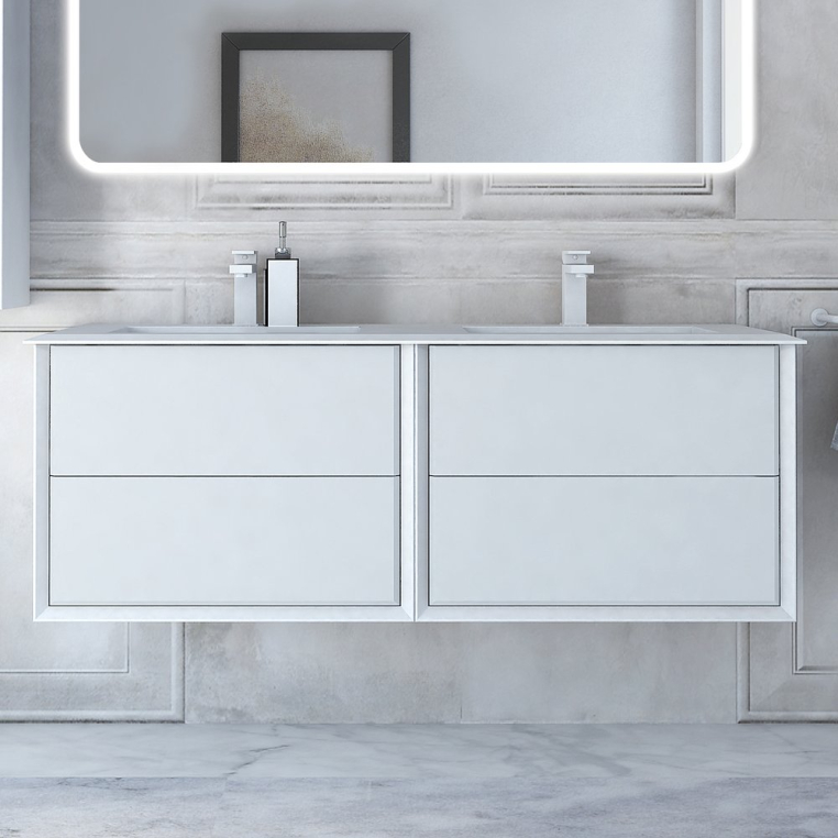 Тумба с раковиной Cezares Bellagio 140 bianco opaco (50215+54714)