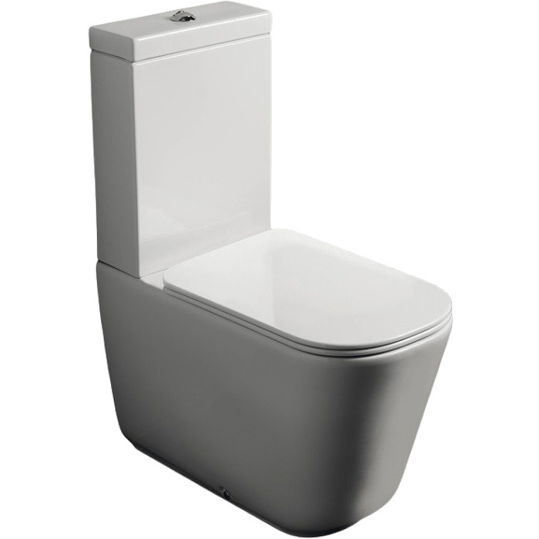 Напольный унитаз Kerasan Tribeca с бачком и микролифтом, безободковый 750990 Geberit+378101+511701