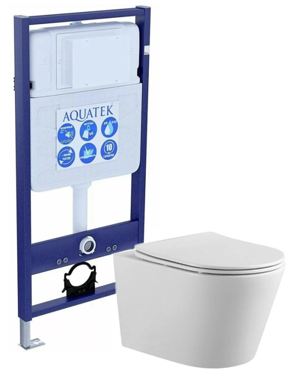Унитаз с инсталляцией Set Aquatek Вега унитаз Aquatek Вега AQ1905-00+тонкое сиденье soft-close+инсталляция Aquatek 50 INS-0000012