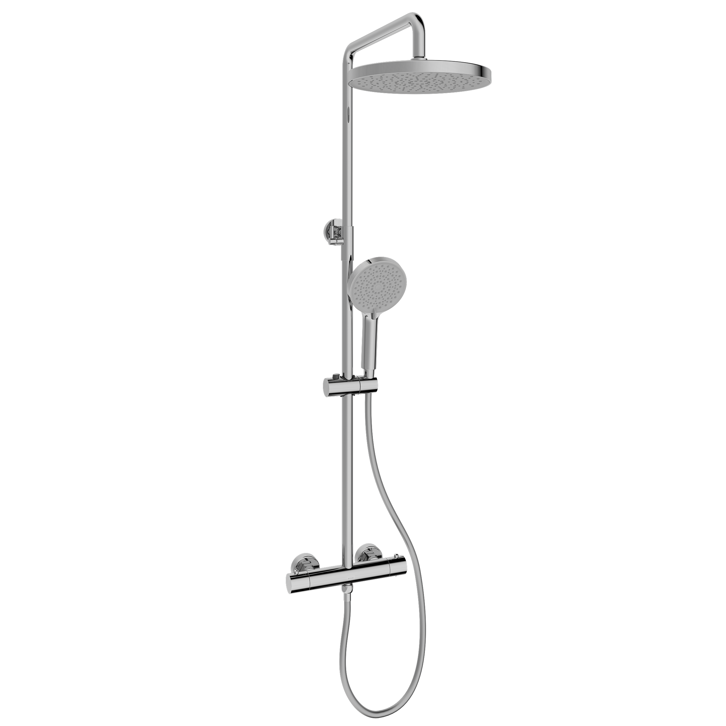 Душевая стойка Sancos Teo c термостатом, с регулировкой по высоте, цвет хром, арт. SC11001CH