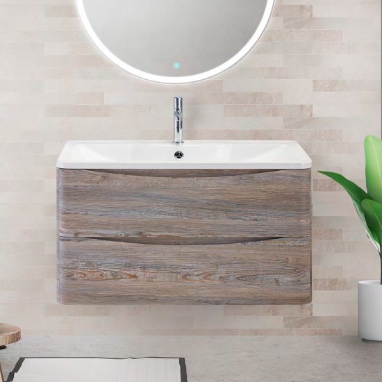 Тумба с раковиной BelBagno Acqua 80 подвесная, pino scania (ACQUA-800-2C-SO-PS+BB800/455-LV-MR-ALR)