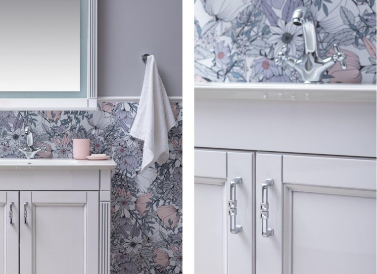 Комплект мебели для ванной Aquanet Селена 90 белый/серебро 00233126