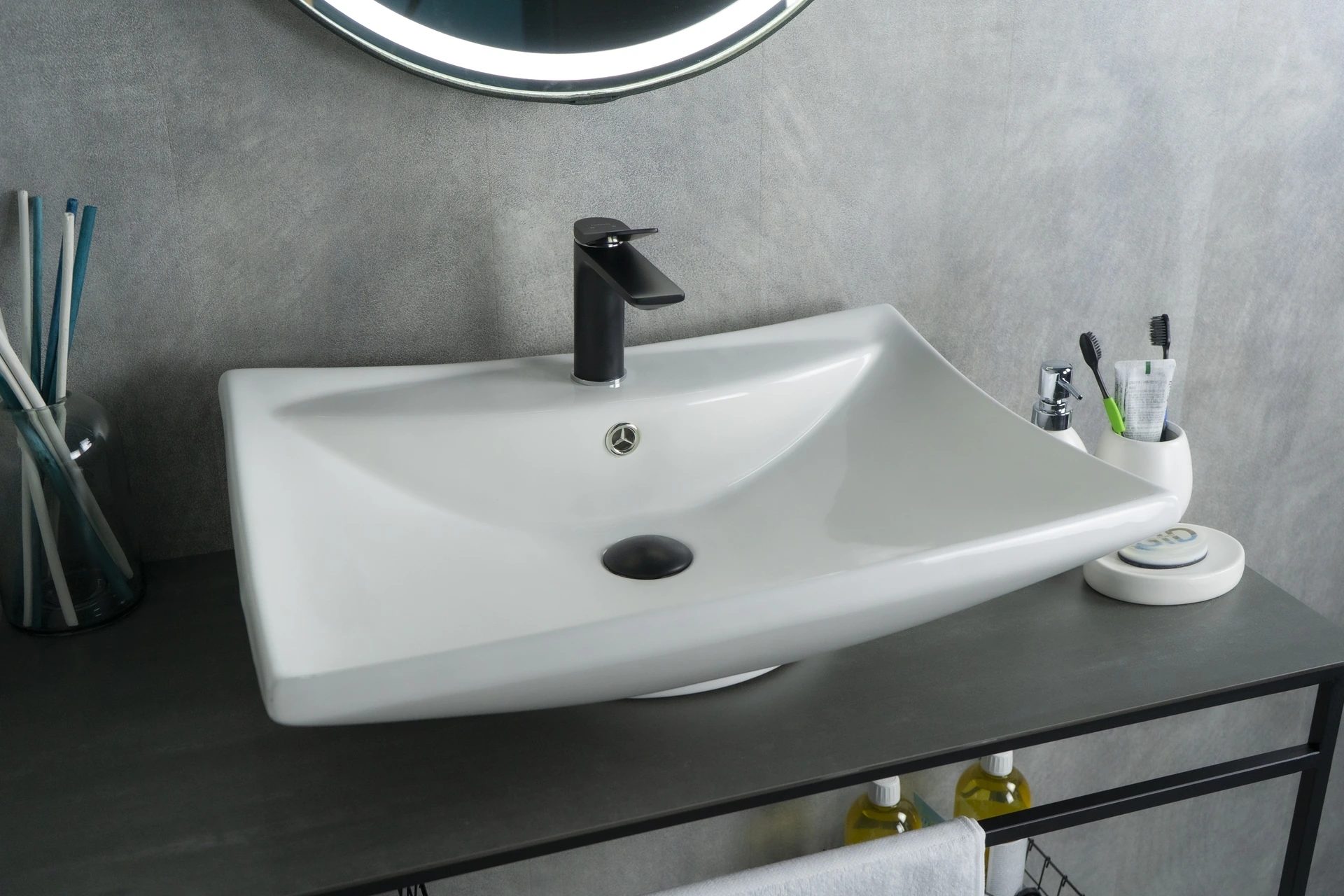 Раковина Gid N9111 51122 накладная белая 60x46x17