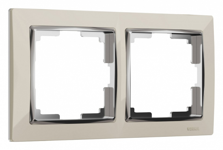 Рамка на 2 поста Werkel Snabb (слоновая кость/хром) W0021903 Snabb (слоновая кость/хром)