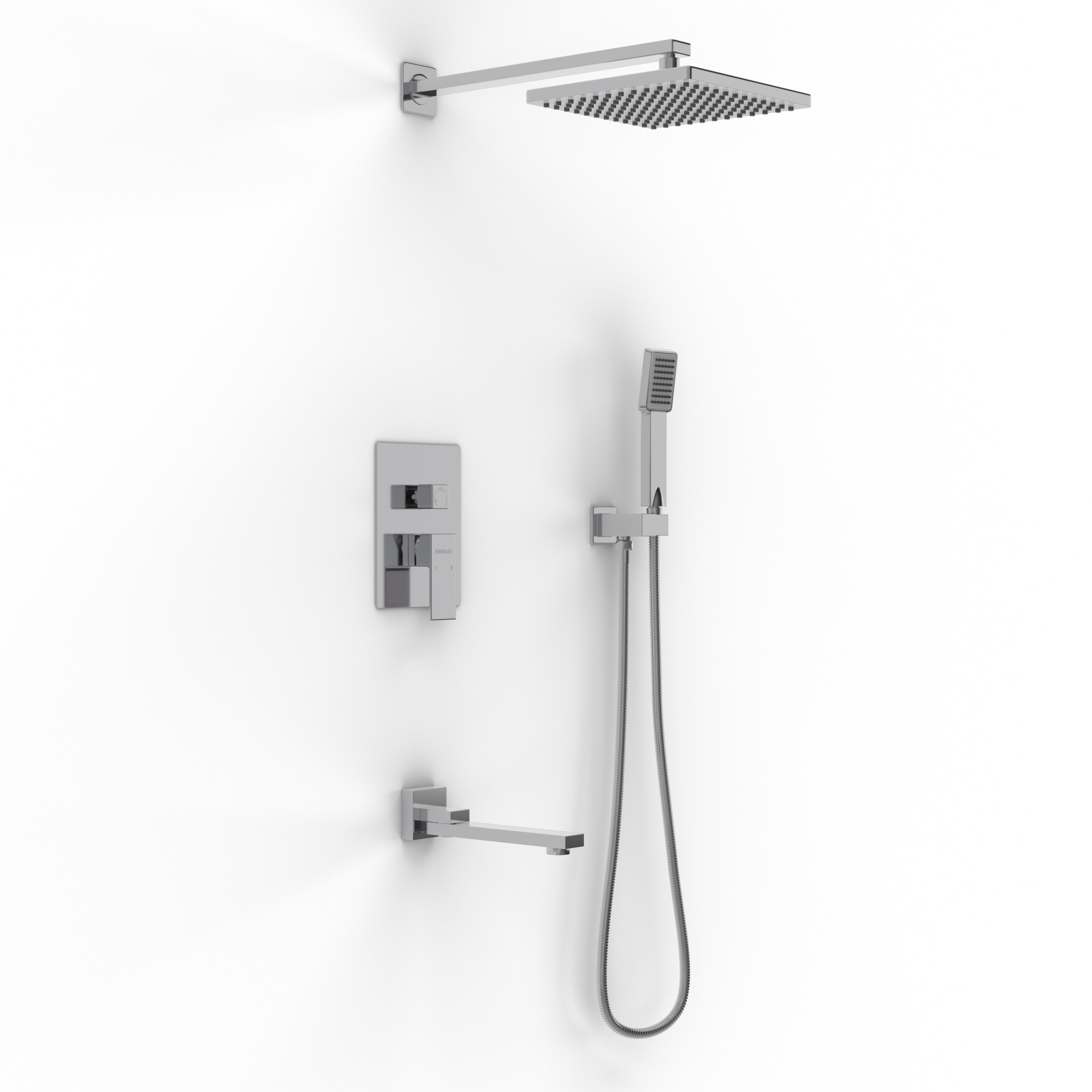 Душевой комплект BERGES NARDIS 3S, поворотный излив, хром