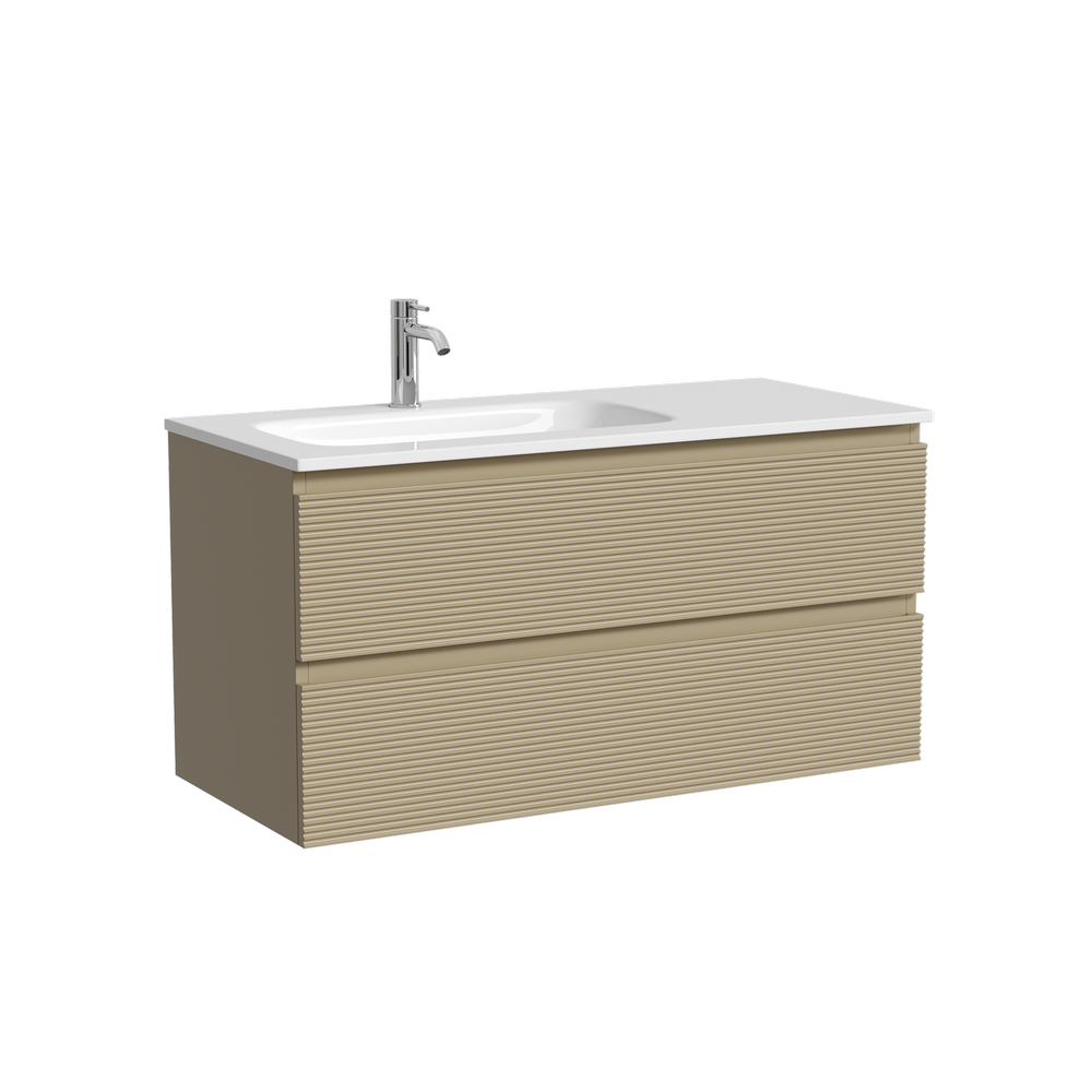 Тумба подвесная SANCOS Folk левая 995х445х500, c двумя ящиками оснащенными доводчиками, Капучино, арт.FL100LCP