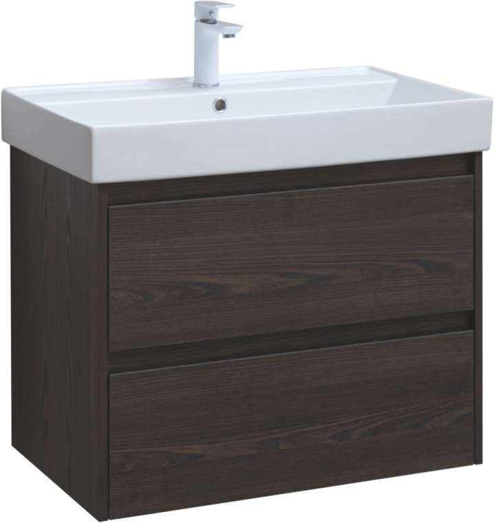 Тумба под раковину Aquanet Nova Lite 75 дуб черный (2 ящика) 00287895