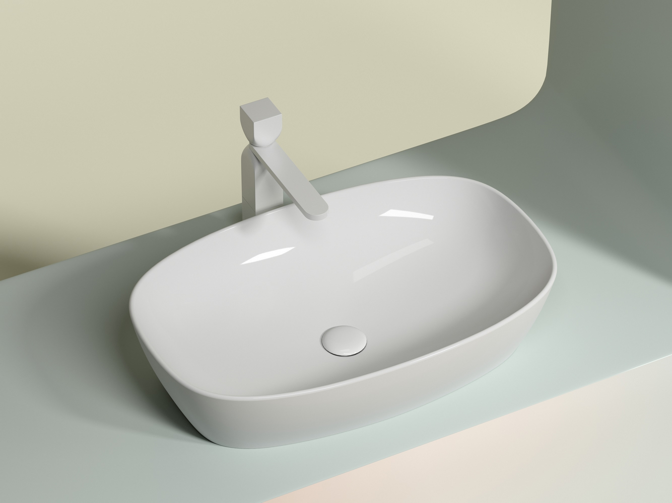 Умывальник чаша накладная овальная Element 600x380x138мм