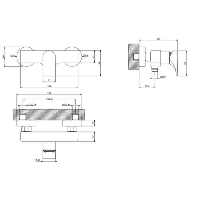 Смеситель для душа Gessi Via Solferino 49031-031