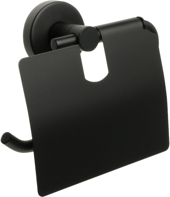 Бумагодержатель с крышкой черный Fixsen Comfort  Black FX-86010