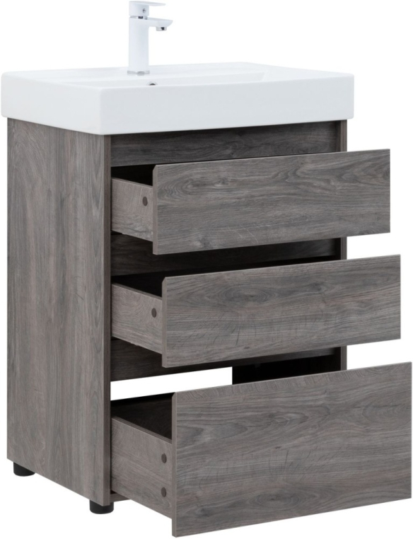 Тумба под раковину Aquanet Nova Lite 60 дуб рошелье (3 ящика) 00302470