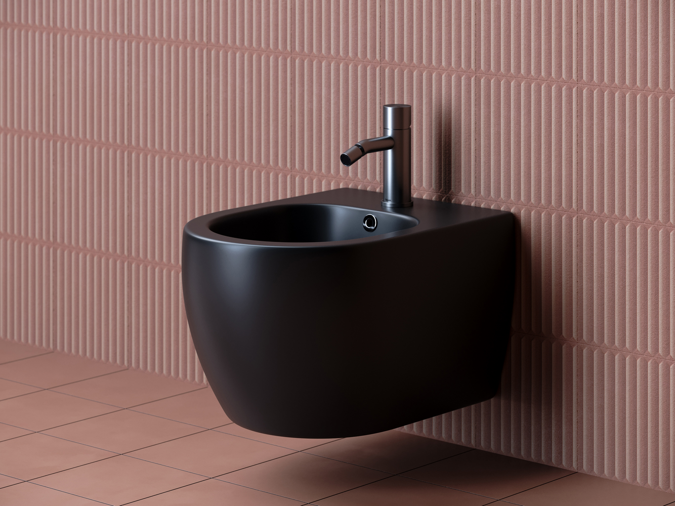 Подвесное биде Play с керамическим донным клапаном, 1 отверстие под смеситель, с крепежом для полностью скрытого монтажа. В комплекте донный клапан с керамической накладкой