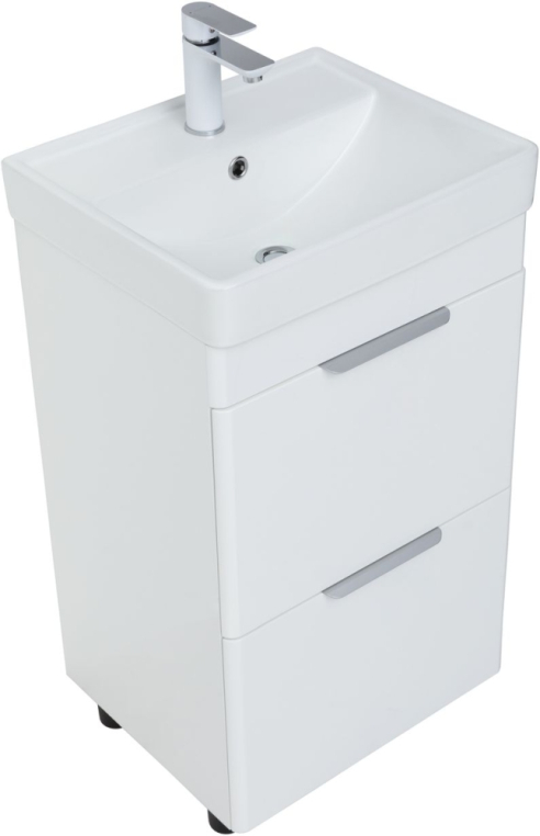 Тумба под раковину Aquanet Ирис new 50 белый глянец (2 ящика) 00310151