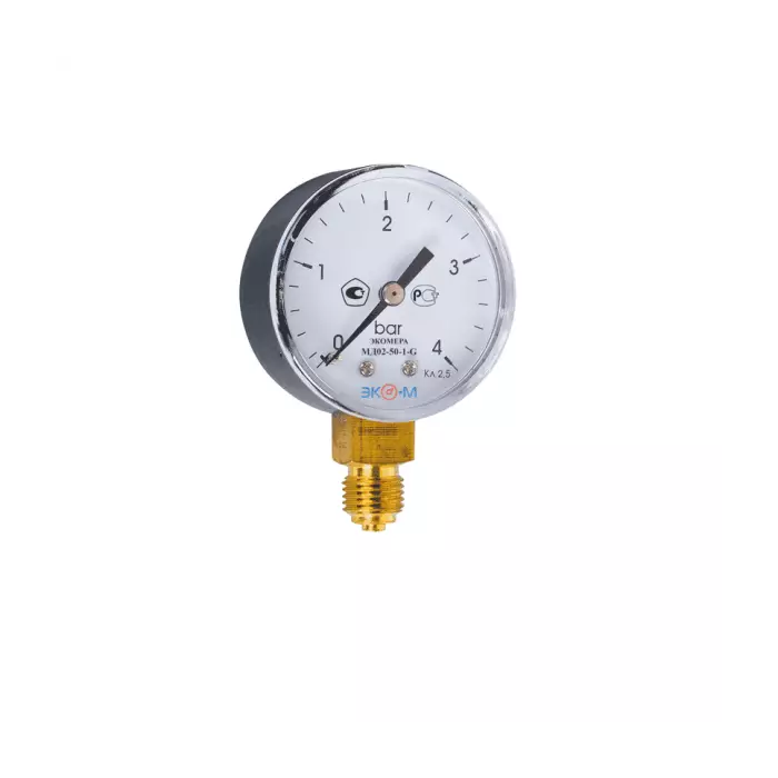 Манометр МД 02 радиальный Дк50мм 0-10 бар кл.1,5 G1/4" ЭКОМЕРА МД02-50-G-10-РИ