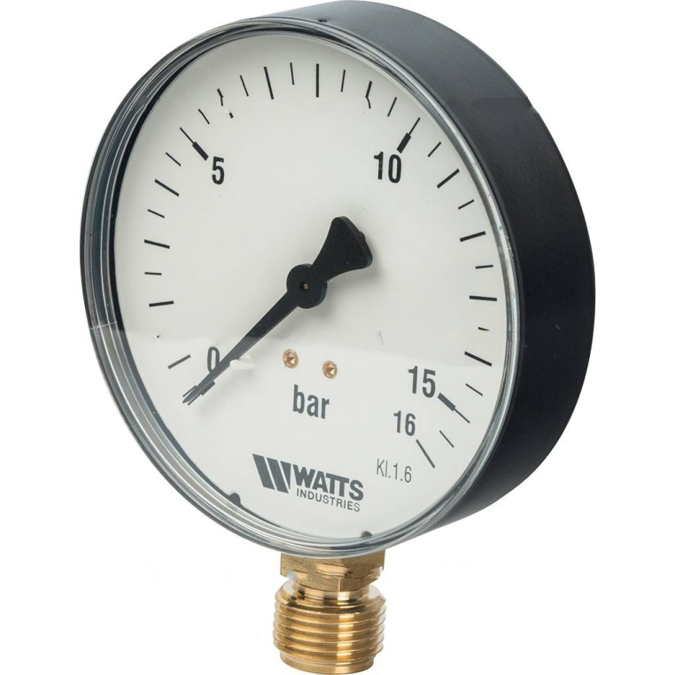 10008079(03.22.216)(M1-100 0-16BAR) Watts F+R200(MDR) 100/16x1/2" Манометр радиальный 100мм, 0-16 бар