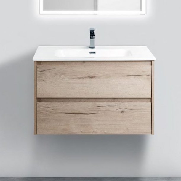 Тумба с раковиной BelBagno Kraft 80 rovere galifax bianco (KRAFT-800-2C-SO-RGB+BB800ETL)