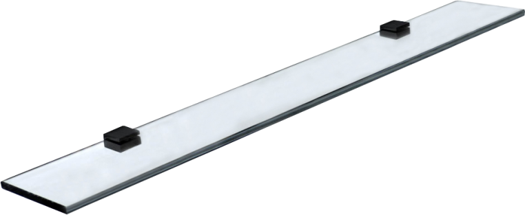 Полка Stworki Glass Shelf 90 фурнитура черная, выбеленное закаленное стекло AGC CrystalVision (3GW265TTKK000)