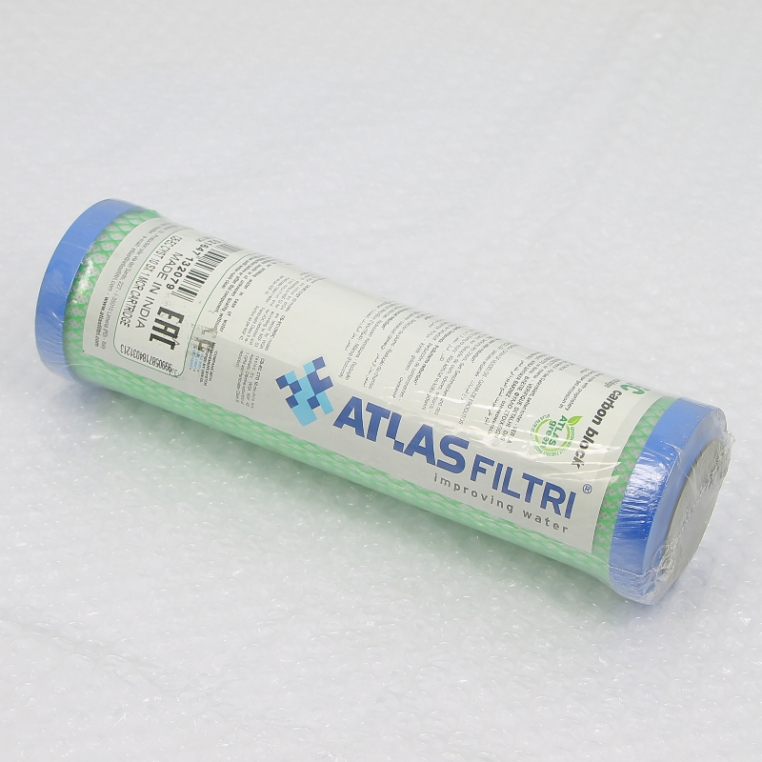 Картридж 10" Atlas Filtri 1 мкм прессов. уголь, защитный бактер. слой (CB-EC CYST) SX (RE5395106)