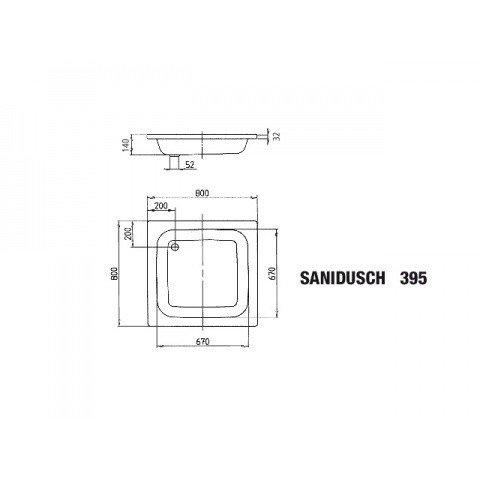 Душевой поддон Kaldewei Sanidusch mod. 395 80x80 331000010001
