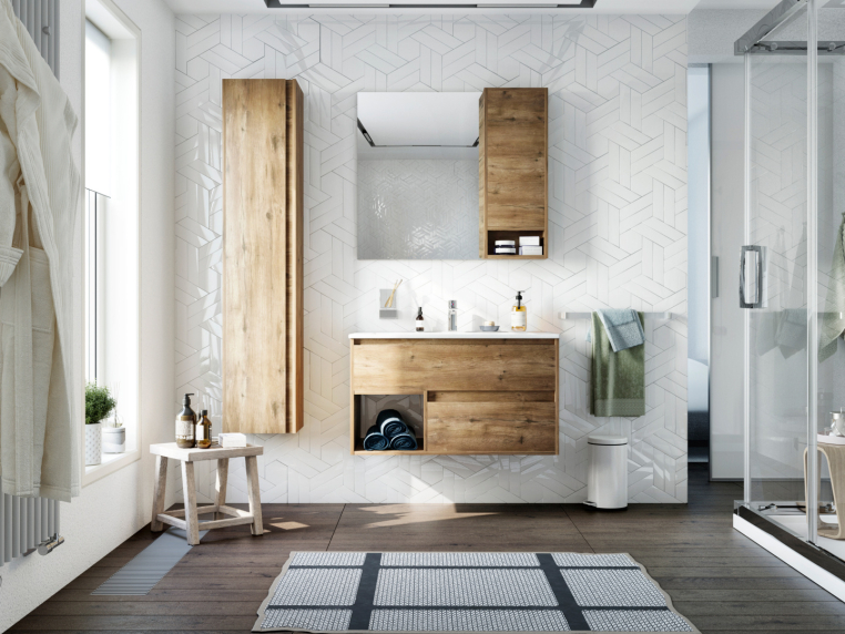 Зеркало Stworki Карлстад 90 R, дуб рустикальный (00249907)