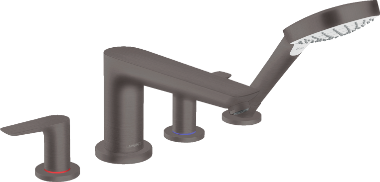 Смеситель для ванны Hansgrohe Talis E на 4 отверстия шлифованный, черный хром (71748340)