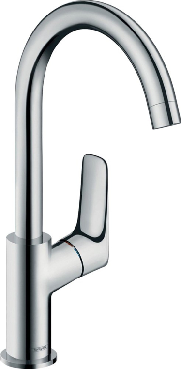 Смеситель для раковины  Hansgrohe Logis 210 71131000 поворотный излив, без донного клапана