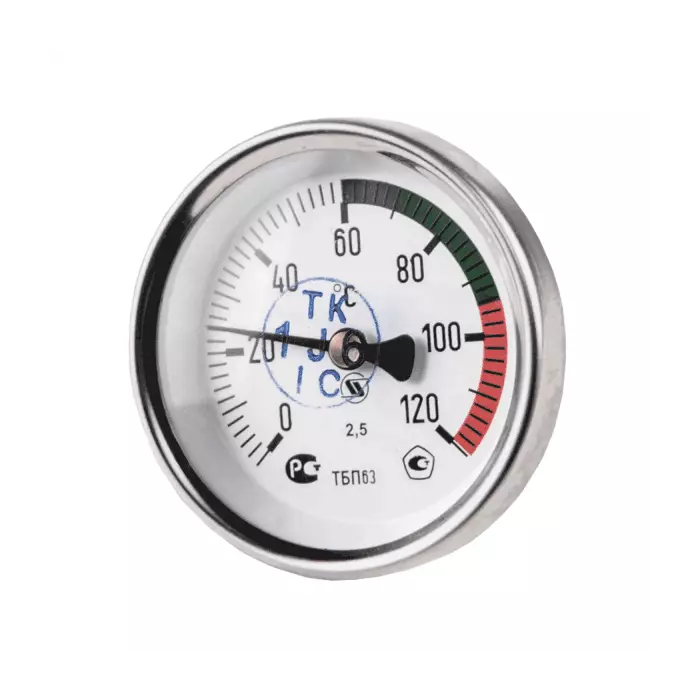 Термометр биметаллический осевой Дк100 120С L=50мм G1/2" ТБП-Т НПО ЮМАС