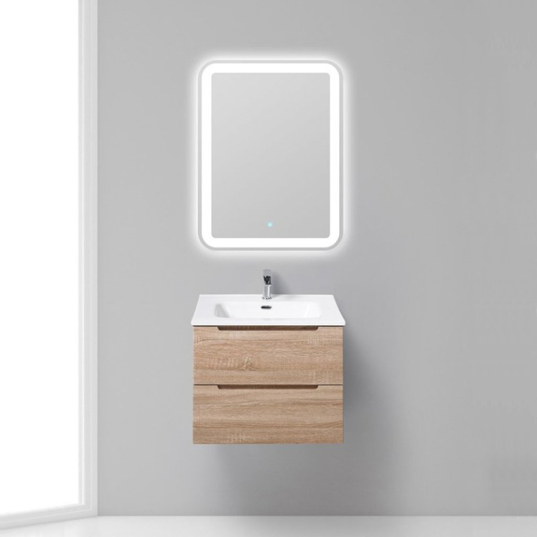 Комплект мебели BelBagno Etna 60 rovere bianco (ETNA-600-2C-SO-WO-P+BB600ETL+SPC-MAR-600-600-LED-TCH)