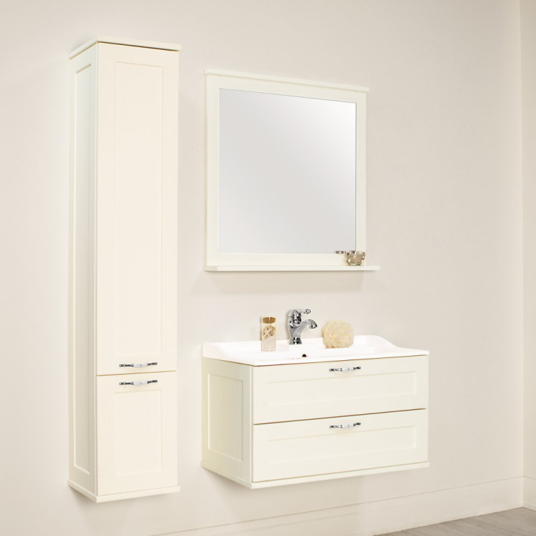 Комплект мебели Aquaton Леон 80 дуб белый (1A1863K0LBPS0+1A186402LBPS0)