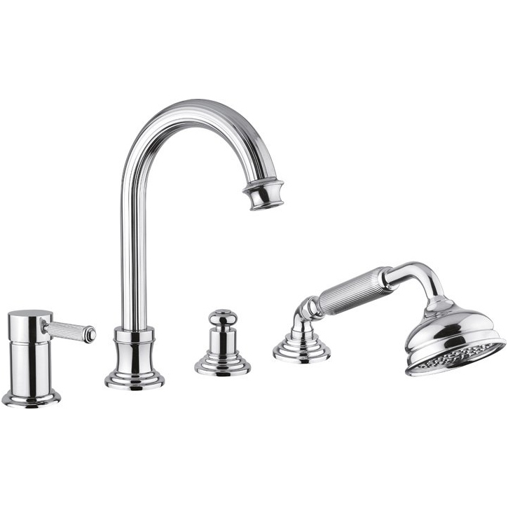 Смеситель на борт ванны с выдвижным душем и переключателем Cezares Olimp OLIMP-BVDM-01-L хром