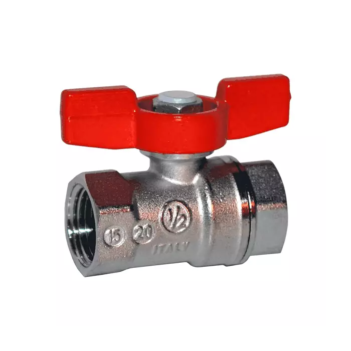 Кран шаровой латунь хром R251D Ду 25 Ру35 ВР бабочка Giacomini R251X005