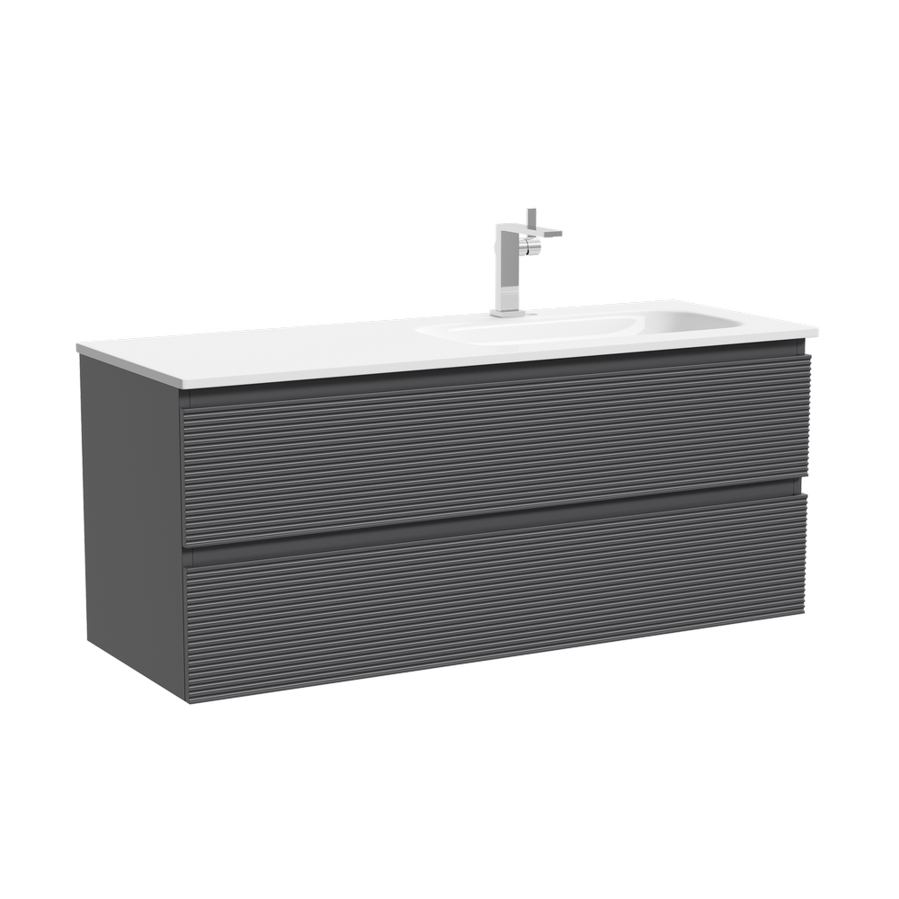 Тумба подвесная SANCOS Folk  правая 1195х445х500, c двумя ящиками оснащенными доводчиками, Grey soft, арт.FL120RGS