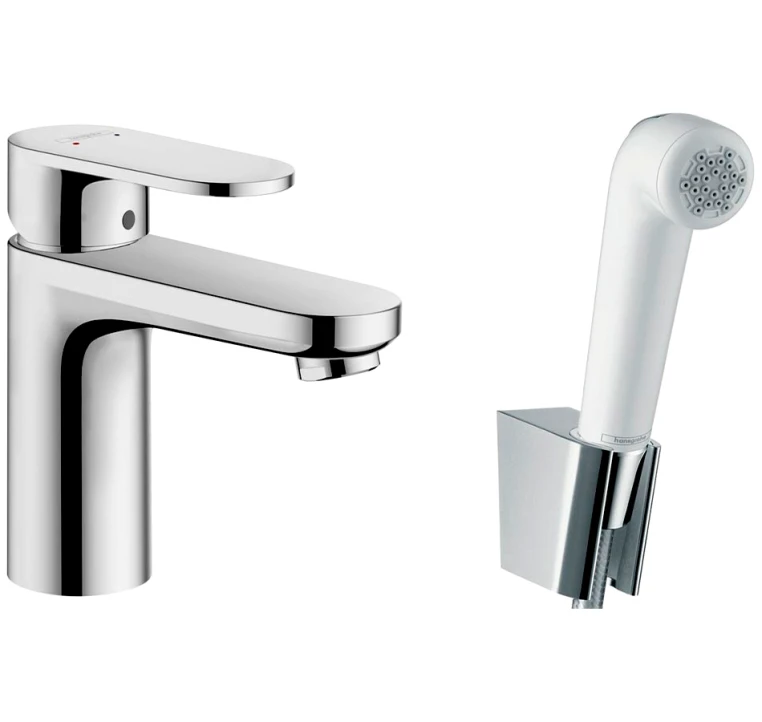Смеситель для раковины с гигиеническим душем Hansgrohe Vernis Blend 71215000 хром