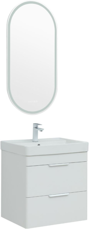 Тумба под раковину Aquanet Ирис new 60 белый глянец (2 ящика) 00310144