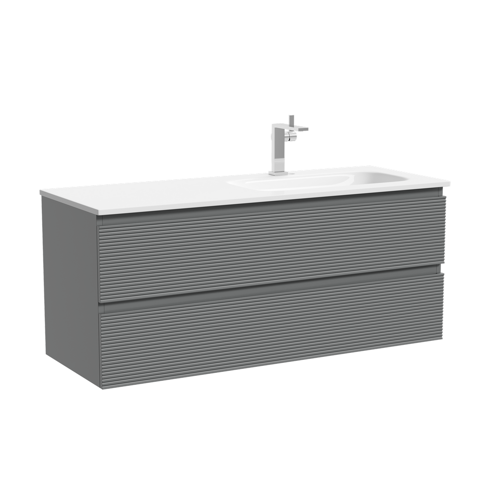 Тумба подвесная SANCOS Folk  правая 1195х445х500, c двумя ящиками оснащенными доводчиками, Ergraut soft, арт.FL120RES