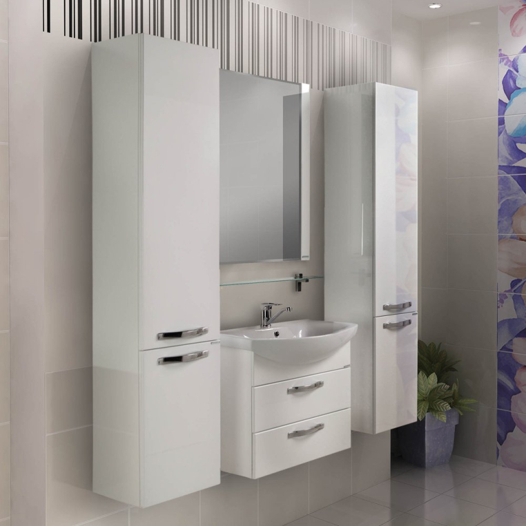 Комплект мебели Aquaton Ария М 65 белая (1A1233K0AA010+1A133702AA010)