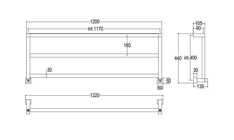 Полотенцесушитель водяной Margaroli Panorama 122x44 730117003GO золото