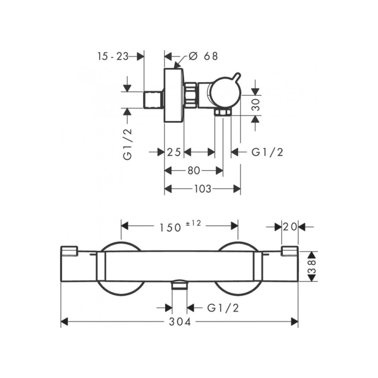 Термостатический смеситель для душа Hansgrohe Ecostat 13116140