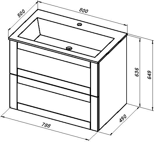 Тумба под раковину Aquanet Терра 80 маренго 00313245