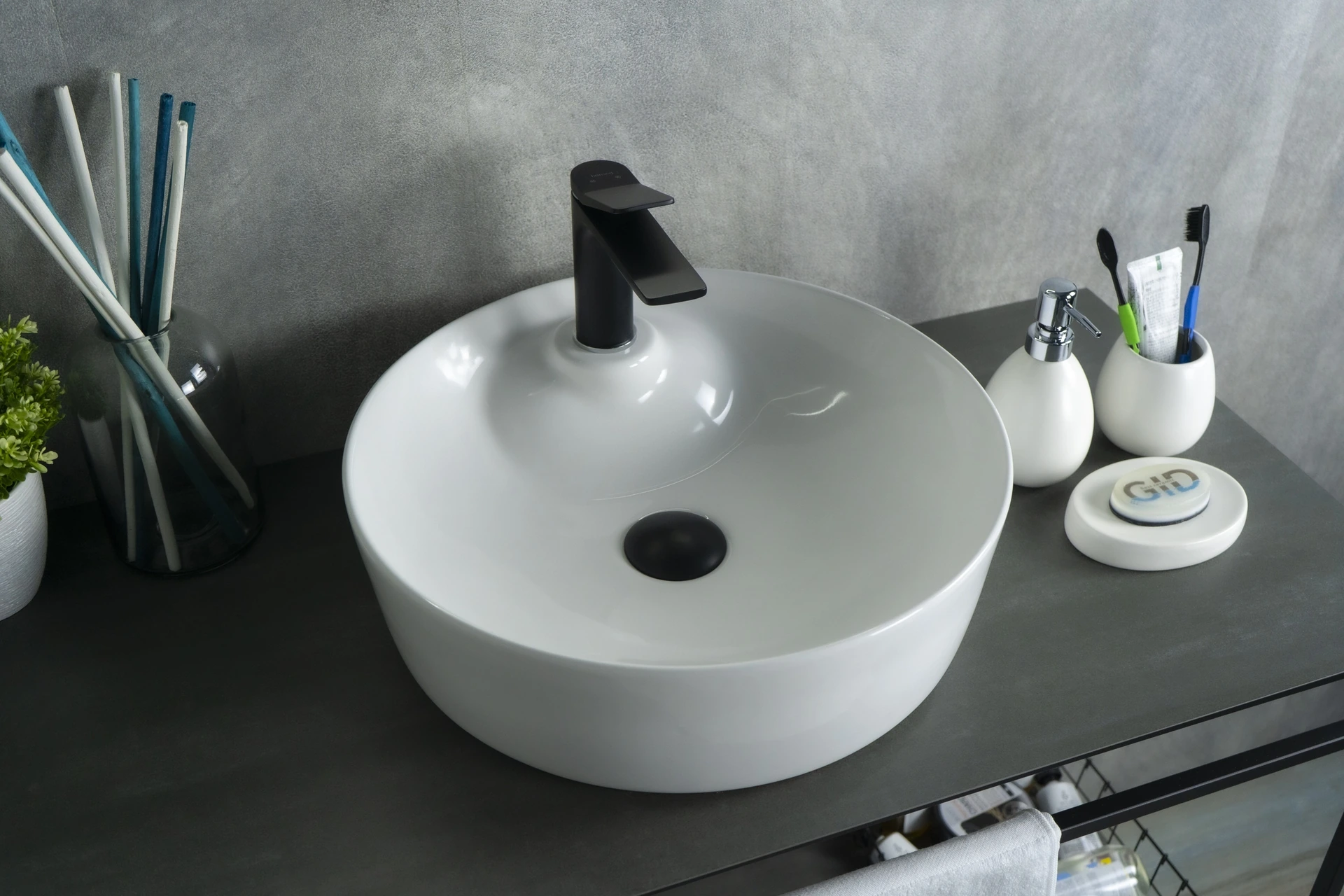 Раковина Gid D1306 51181 накладная белая 44x44x14